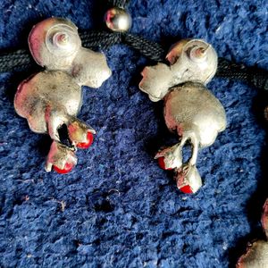Oxidised Neck Set With Read Beads