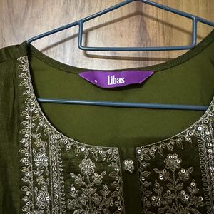 olive green libas kurta