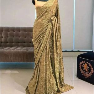 Gold Embellished Sequins Saree