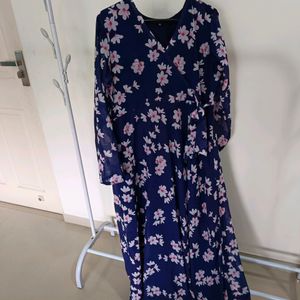 Floral Navy Blue Maxi Dress