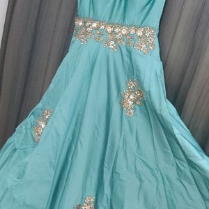 Princess Cut  Designer Padded Gown With Stone