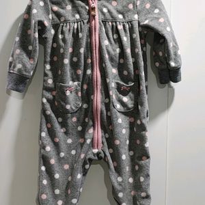 Fleece Romper For Baby Girl