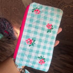 New Quilted Pouch/Wallet  | Classy | Pink Blue