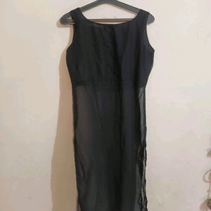 Vesicle Black Transparent Kurta