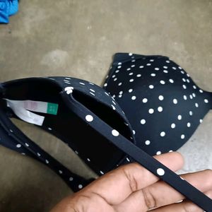 Black Bra With White Dots