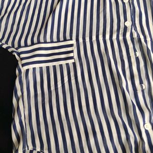 Blue Stripes Korean Shirt - L/XL
