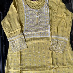 Yellow mustard kurta