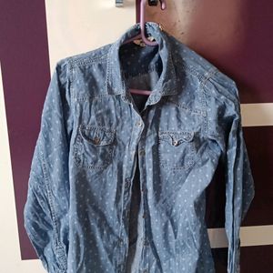 Denim Small Print Shirt