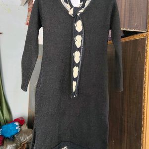 Dark Black Wool Tie Pattern New Kurti With Tag