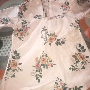 Flower Print Top For Girls