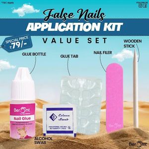 Application kit for artificial nails.