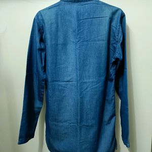 Men's Denim Short Kurta