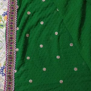 Parrot Green Saree