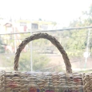 Kouna Handmade Bag With Two Buttoms , Flower Print