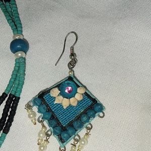 Bohemian Necklace With Earrings Set