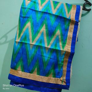 Beautiful Blue Golden Green Dupatta