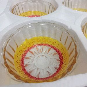 4 colouful glass bowl