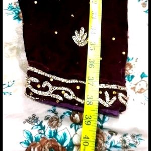 Beautiful Designer Velvet Suit Heavy Jarkan Work K