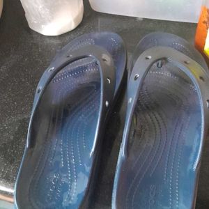 Used Crocs  Men And Women  Blue Flipflops