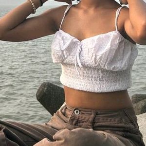 White Cute Stylish CROP TOP