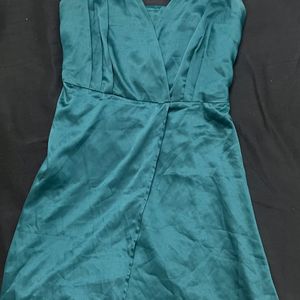 Emerald Green short dress with deep neck . {NO COI