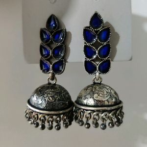 Rangriti Silver Jhumkas