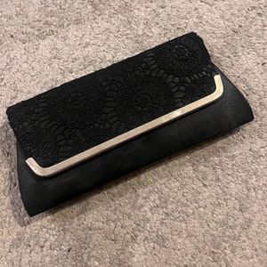 Black Lace Detail Clutch