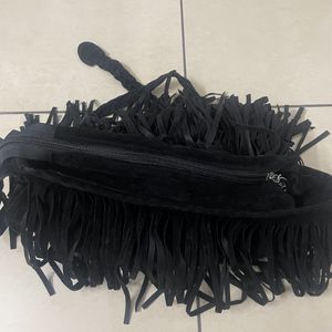 Black Fringed Bag