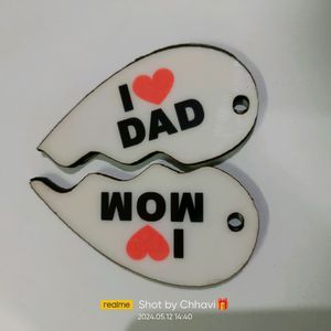 mom dad keyring