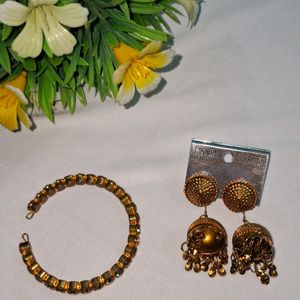 Jhumka With Braclet Combo