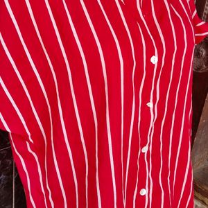 Red Shirt With White Stripes