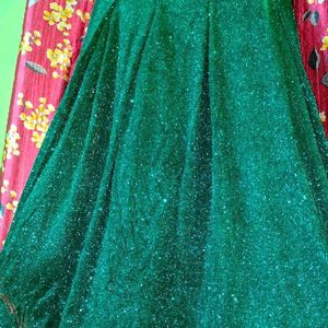 Shimmery Crop Top Lehenga With Dupatta 💚