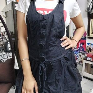 Black Dungaree Dress