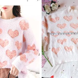 Beutiful Heart 💖 With Perl Work Sweater