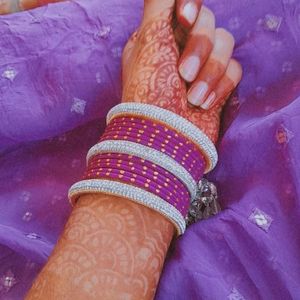 Beautiful Purple and White Bangles💜💜🤍🤍