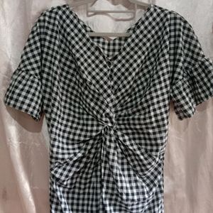 Black N White Check Dress