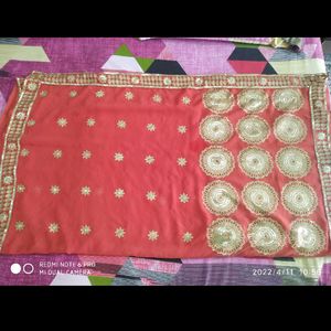 Saree  For Karwachouth With Free Bangles