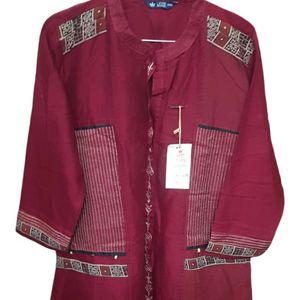 Maroon Kurti With Tag