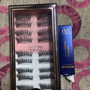 false eyelashes and glue