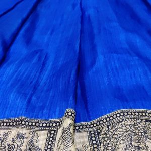 A Beautiful Blue Kalmakari Border Lehenga