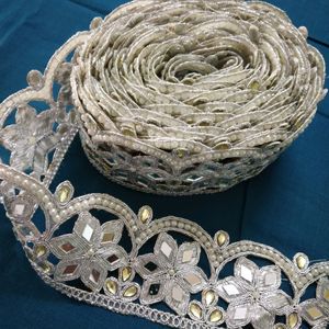 MIRROR-PEARL CUTWORK LACE