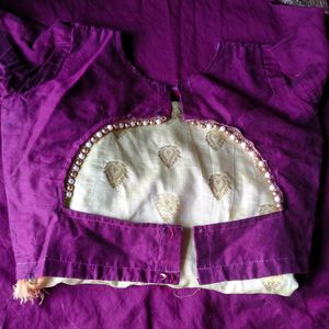 Lime Green Dupatta, Purple Choli 6m Ka Gher