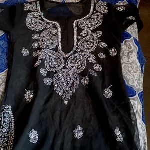 Black Chikankari Kurti