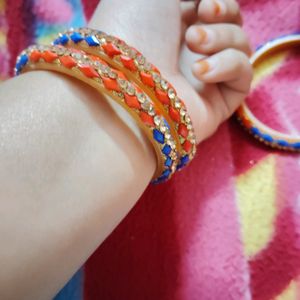 Beautiful Blue Orange Bangles