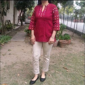 Warm Maroon Tunic Top