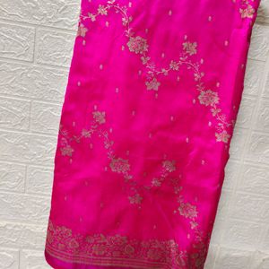 Hot Pink Banarasi Saree