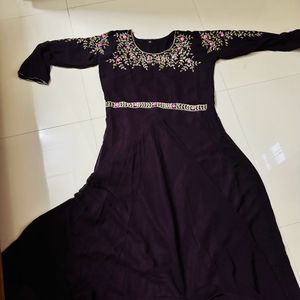 Wine Colour Long Gown For Women