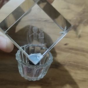 you will get two Cube of 3d Crystal with stand