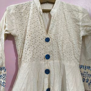 White And Blue Kurta