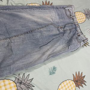 Faded Denim Skirt